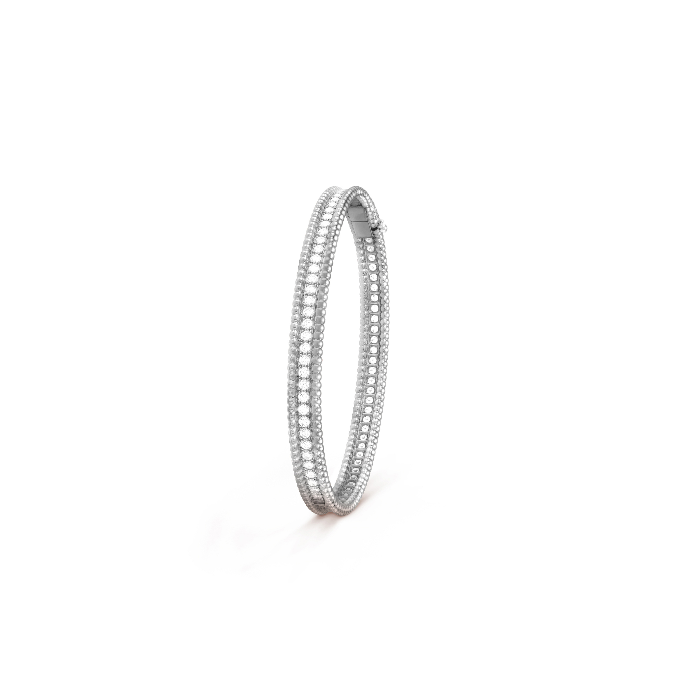 v*n cl*f arpels perlÉe Di*m*nds bracelet, 1 row, medium model - white gold, Di*m*nd vcarp27j00